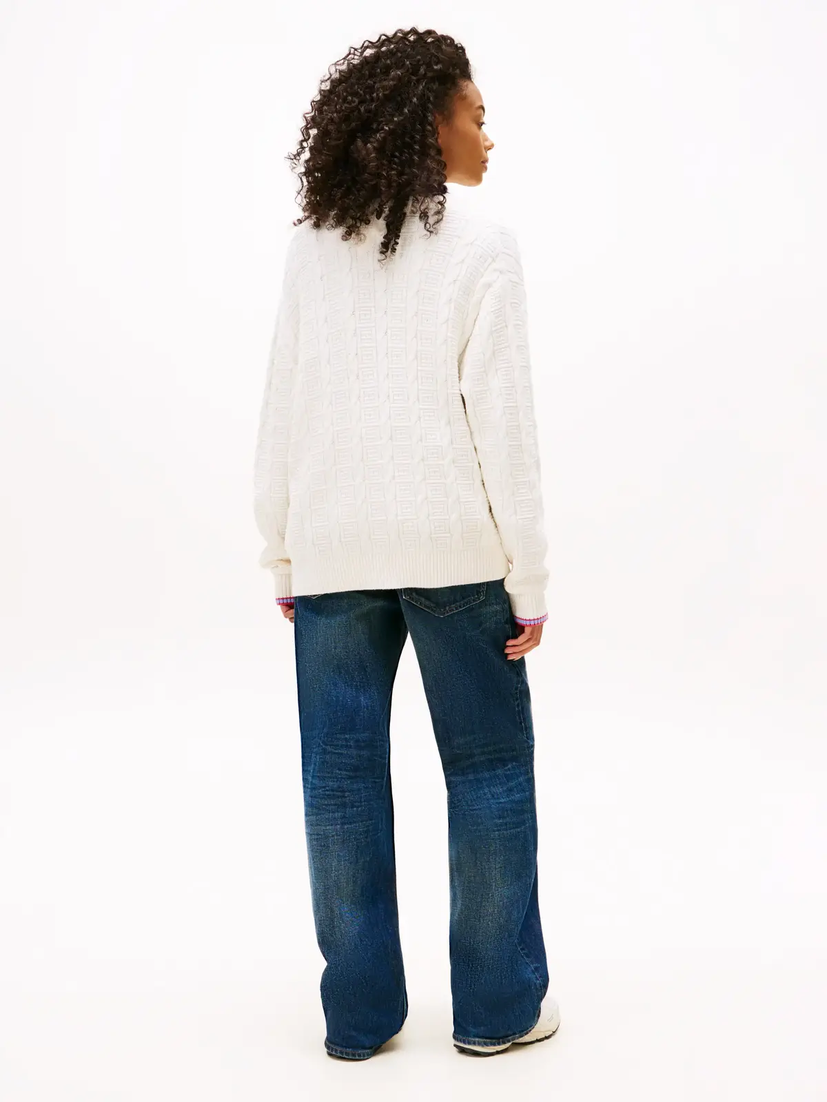 Tommy Hilfiger TJW CABLE CARDIGAN, YBH Krem Kadın Kazak