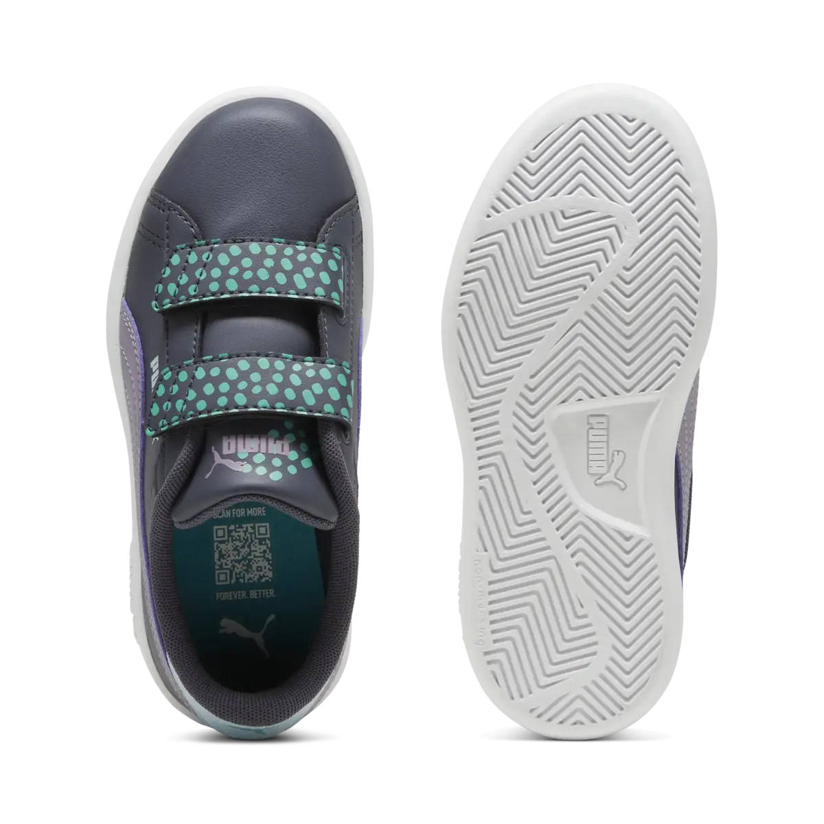 Puma Smash 3.0 Puma FC V PS Mor Çocuk Spor Ayakkabı