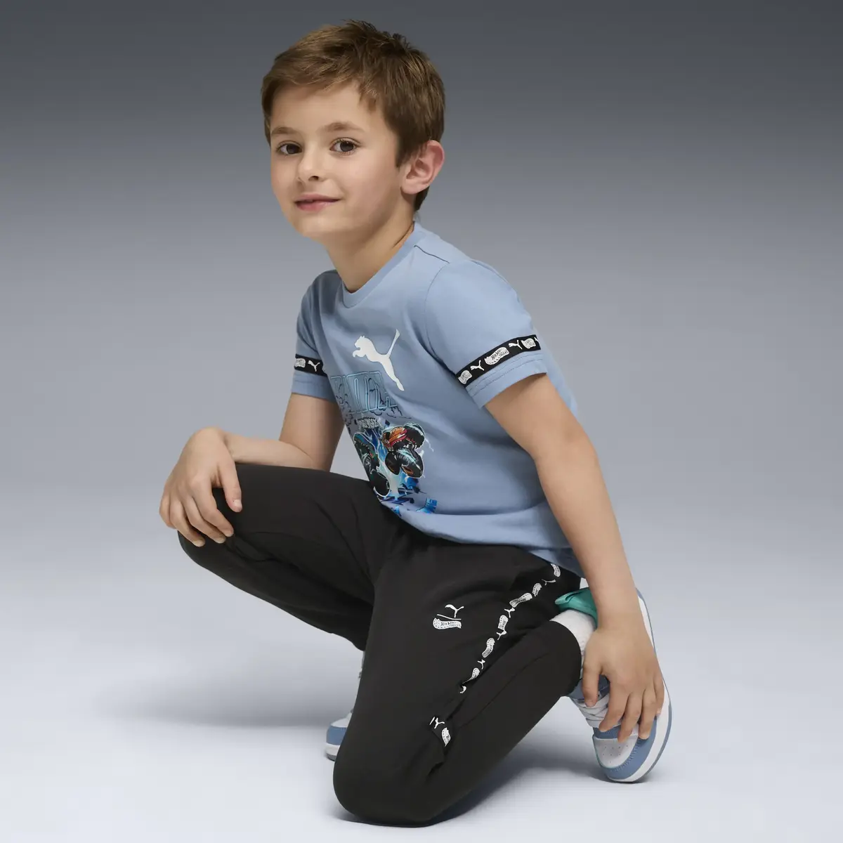 Puma X HOT WHEELS Tee Mavi Erkek T-Shirt & Polo