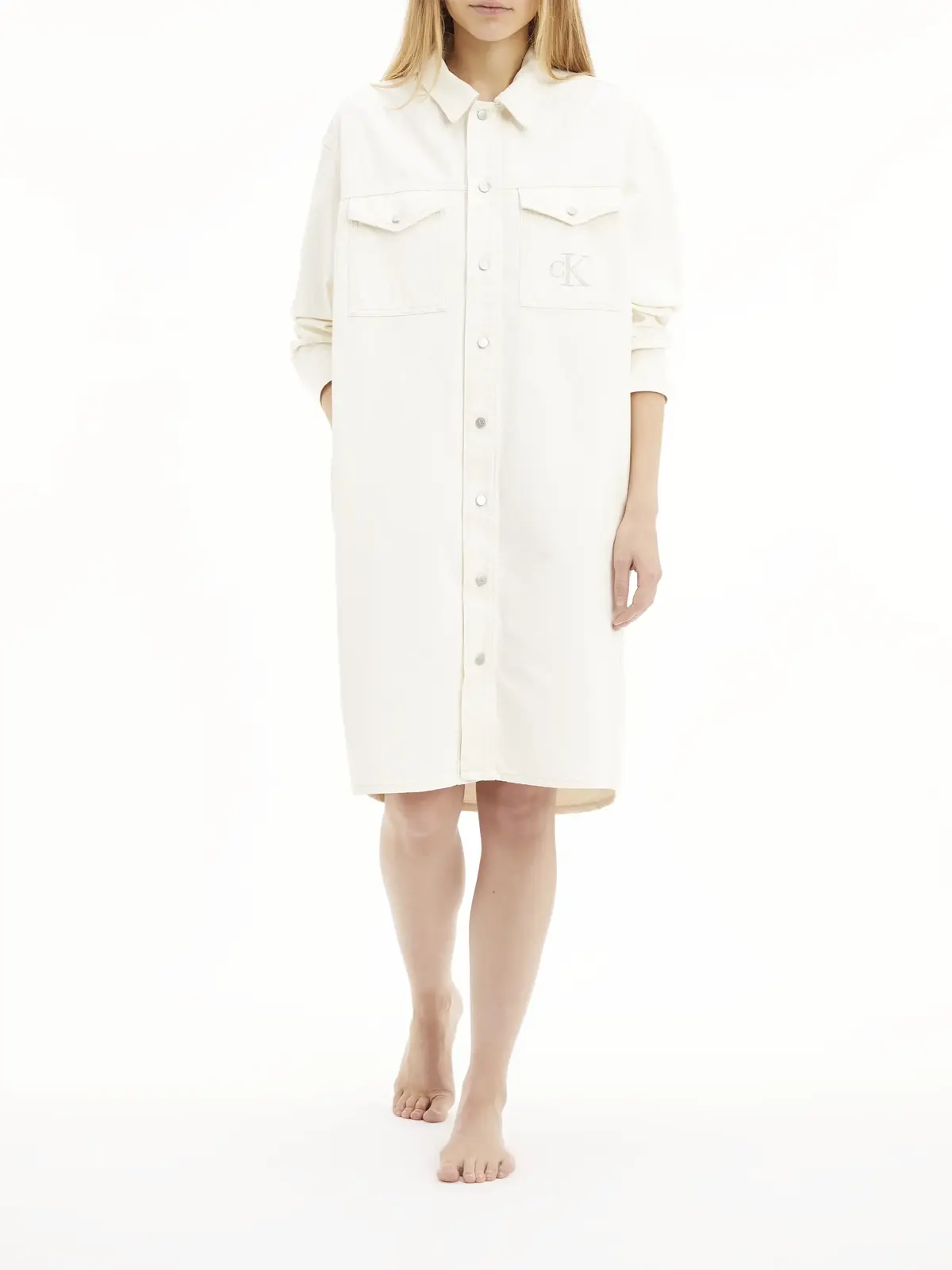 Calvin Klein LONG JACKET DRESS Kadın Beyaz Elbise