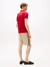 Tommy Hilfiger INTERLOCK FLAGCUFF S, XLD Kırmızı Erkek Polo T-Shirt