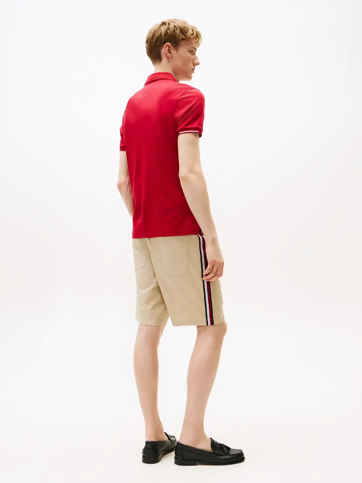 Tommy Hilfiger INTERLOCK FLAGCUFF S, XLD Kırmızı Erkek Polo T-Shirt