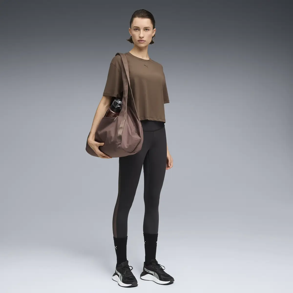 Puma W CLOUDSPUN RELAXED TEE Kahverengi Kadın T-Shirt