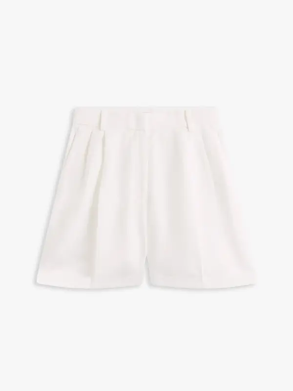 Tommy Hilfiger LINEN MIX PLEATED SH, Z00 Krem Kadın Şort