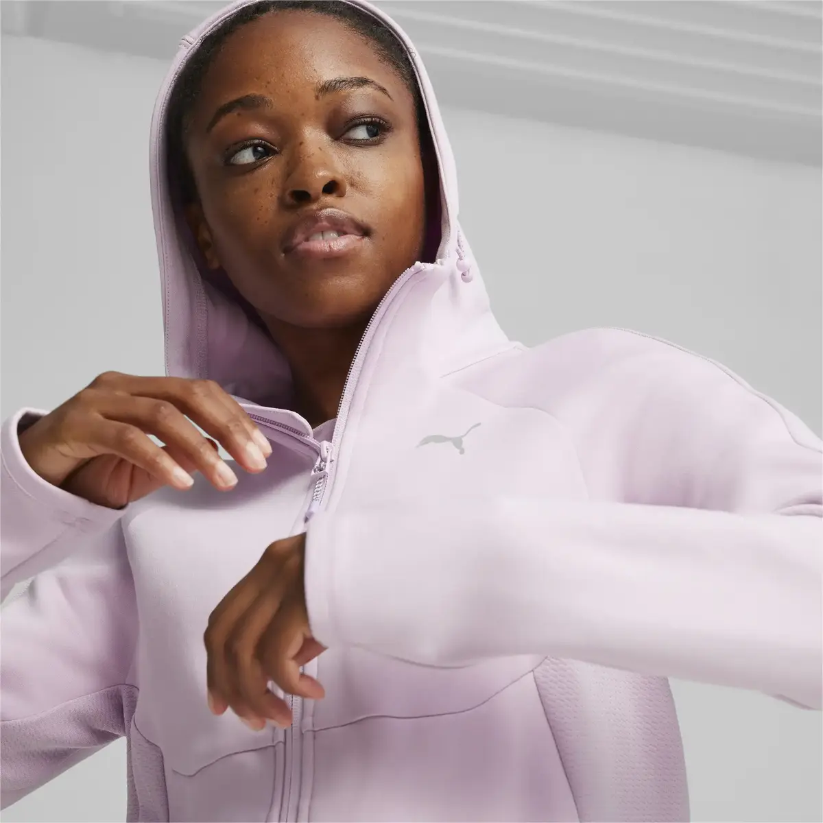 Puma EVOSTRIPE FZ Hoodie Lila Kadın Sweatshirt