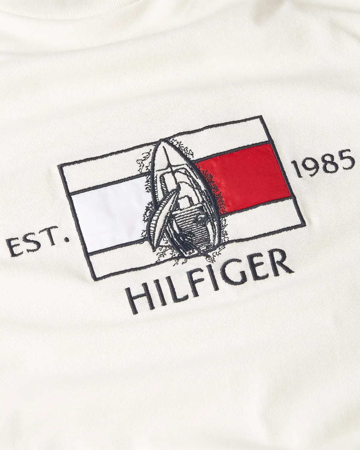 Tommy Hilfiger HILFIGER FLAG SAILIN, Z00 Krem Erkek T-Shirt & Polo