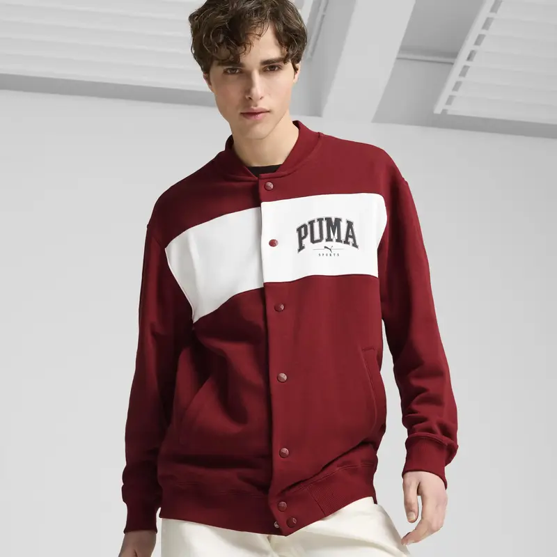 Puma SQUAD Bomber Jacket Bordo Erkek Sweatshirt