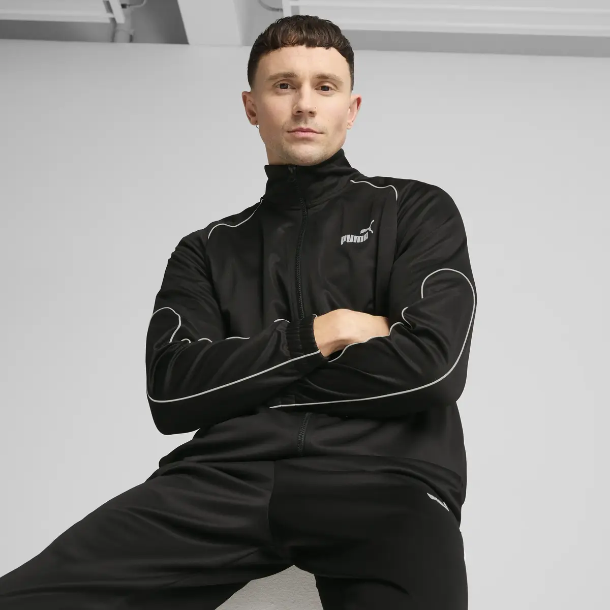 PUMA SPORT Poly Track Jacket Siyah Erkek Fermuarlı Üst