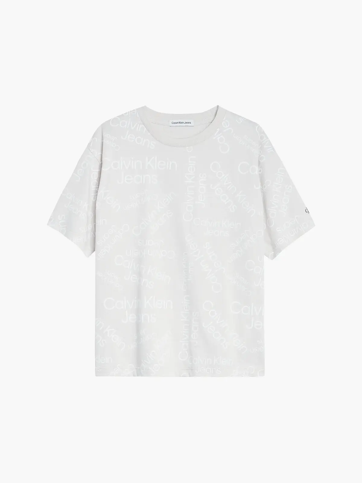 Calvin Klein STACKED AOP LOGO REL Erkek Bej T-Shirt
