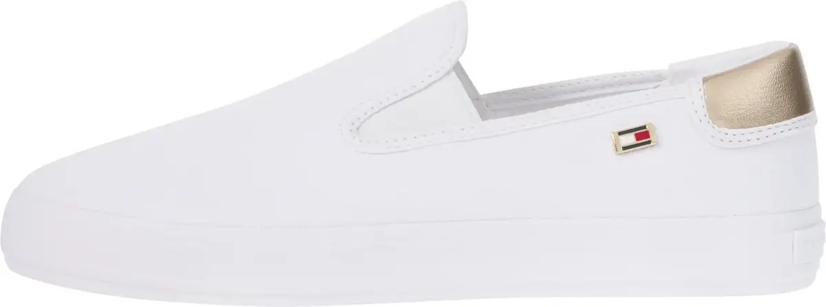 Tommy Hilfiger VULC CANVAS SLIP-ON, YBS Beyaz Kadın Spor Ayakkabı & Sneaker