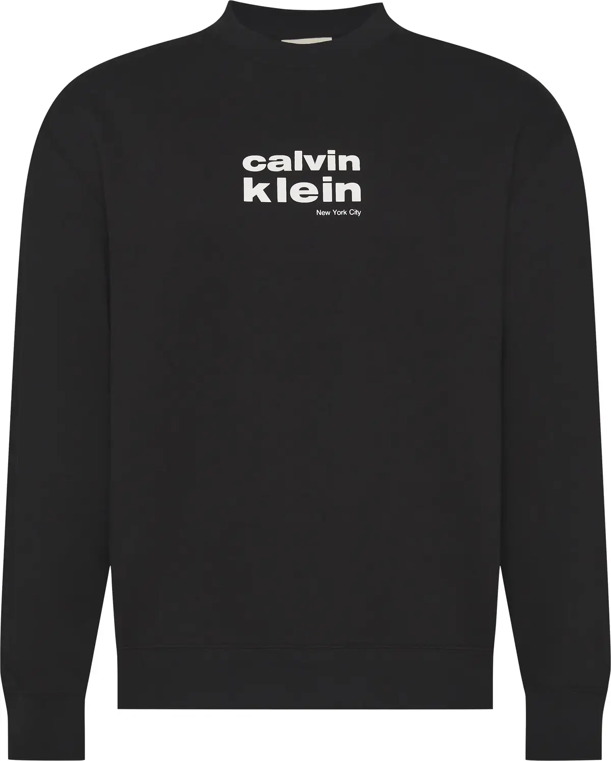Calvin Klein LS 350FLEECE RETRO GRAPHIC CREWN Erkek Siyah Sweatshirt