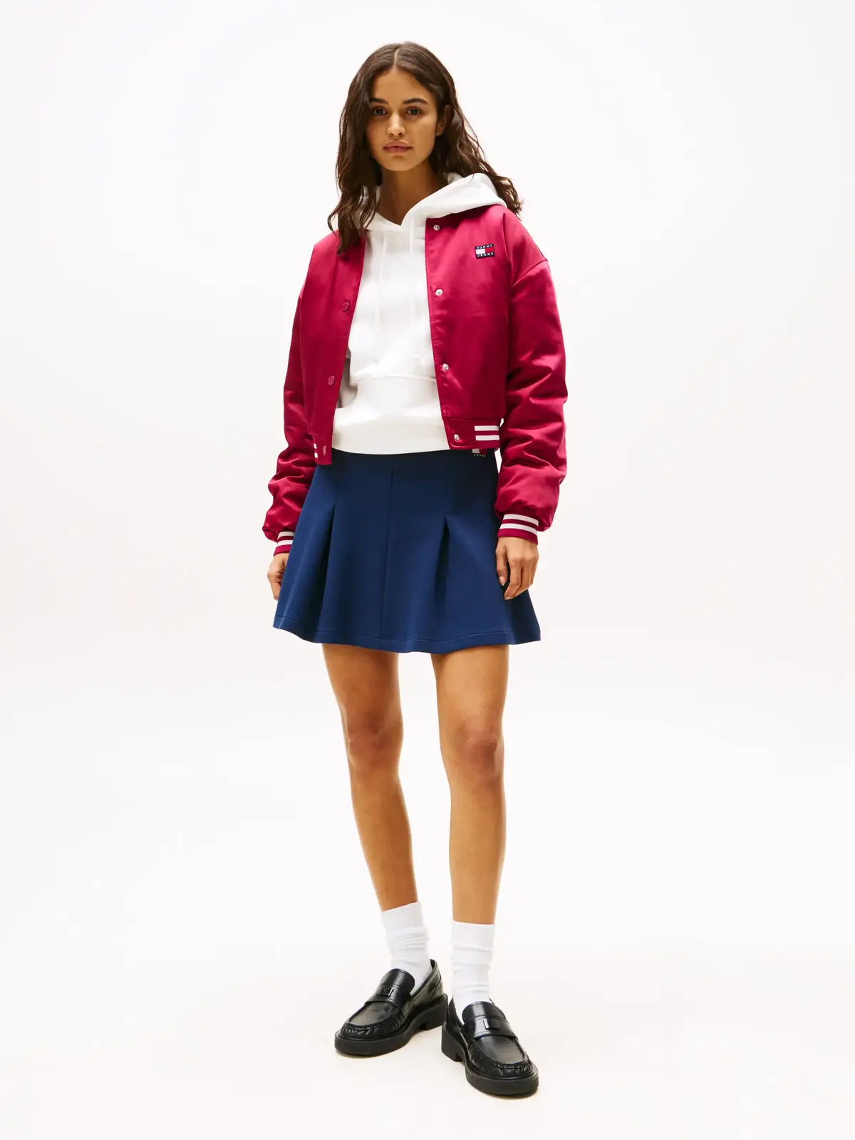 Tommy Hilfiger TJW PIQUE BADGE F&F, C1G Lacivert Kadın Elbise-Etek