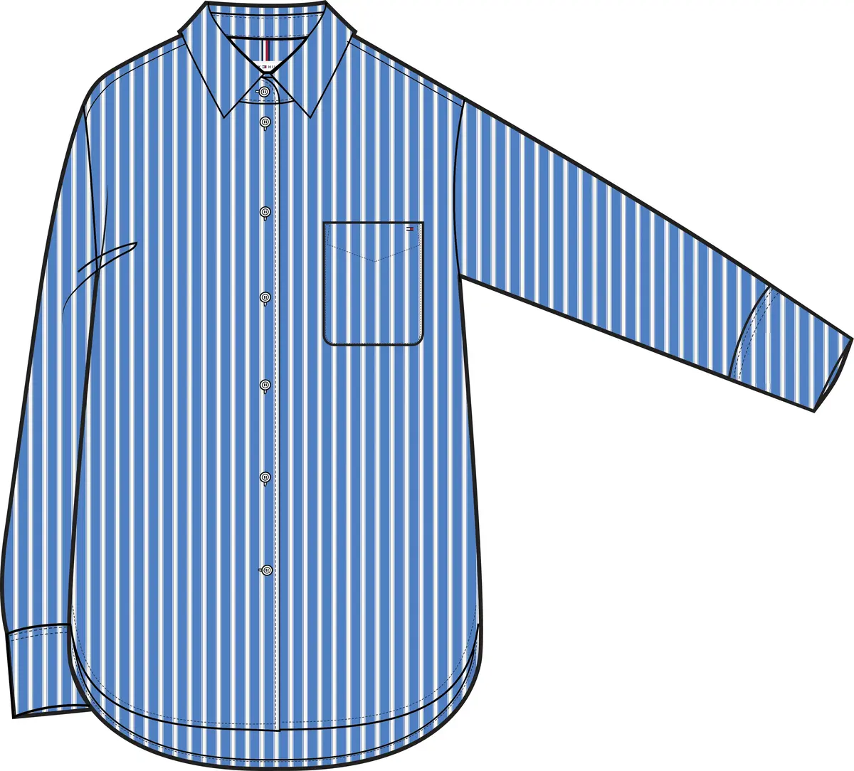 Tommy Hilfiger ESS POPLIN EASY FIT, 0X6 Mavi Kadın Gömlek