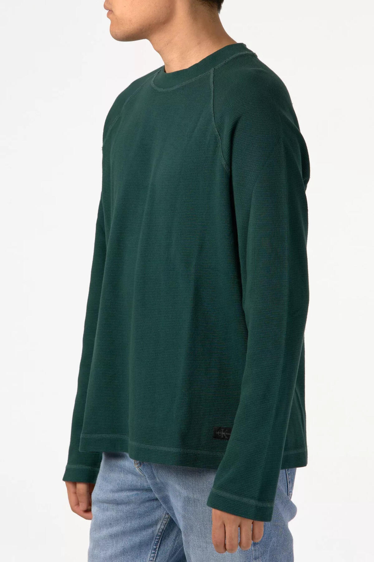 Calvin Klein WASHED WOVEN LABEL W, LJX Erkek Yeşil Kazak