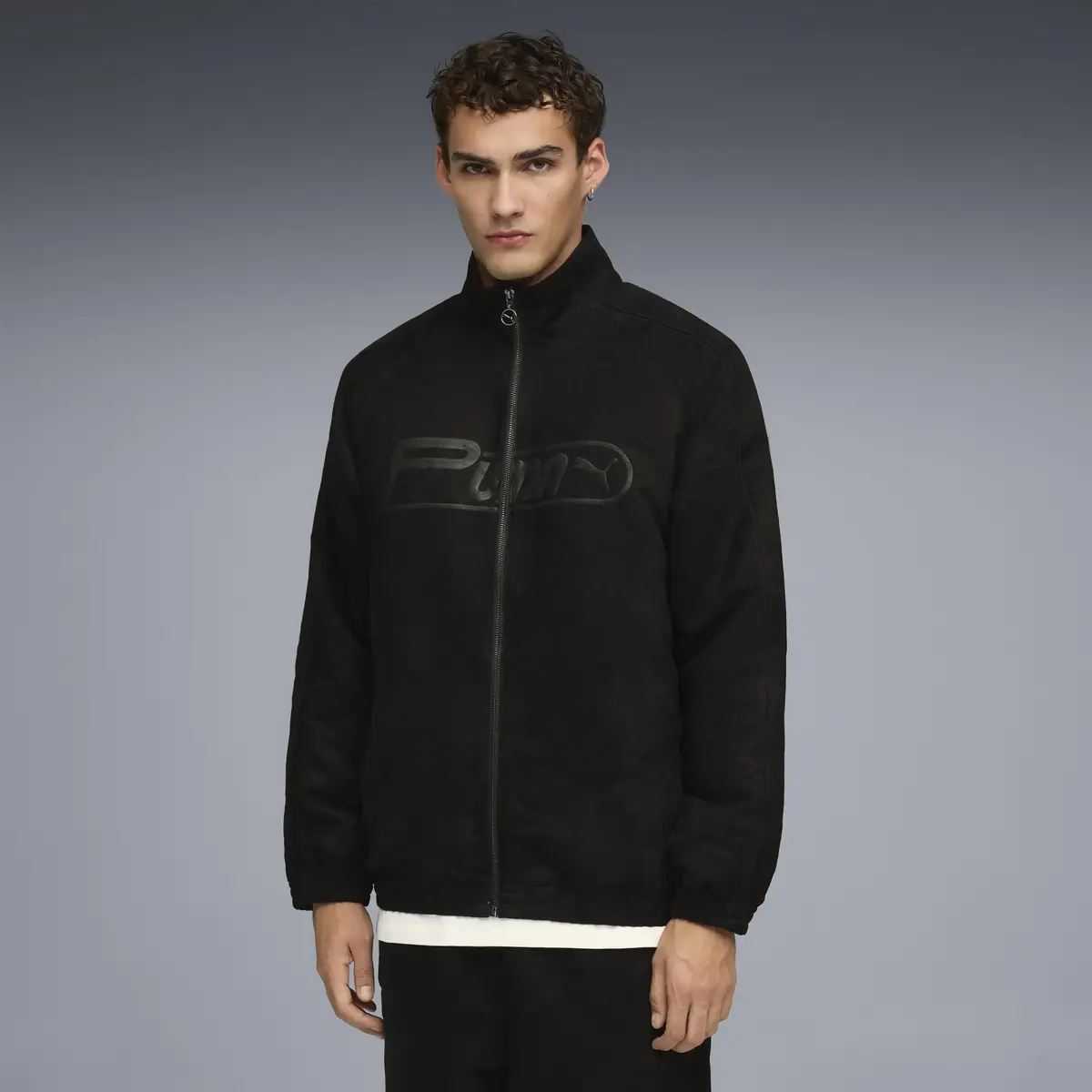 Puma T7 Suede Track Jacket Siyah Erkek Fermuarlı Ceket