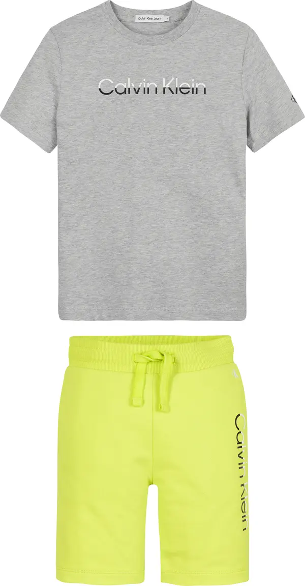 Calvin Klein SPLIT LOGO TEE JOGGE Erkek Gri Şort
