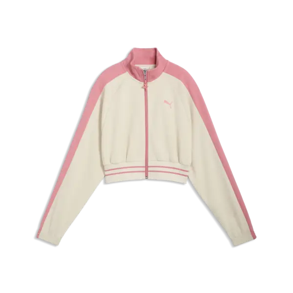 Puma T7 Pique Cropped Jacket Pembe Kadın Crop Ceket
