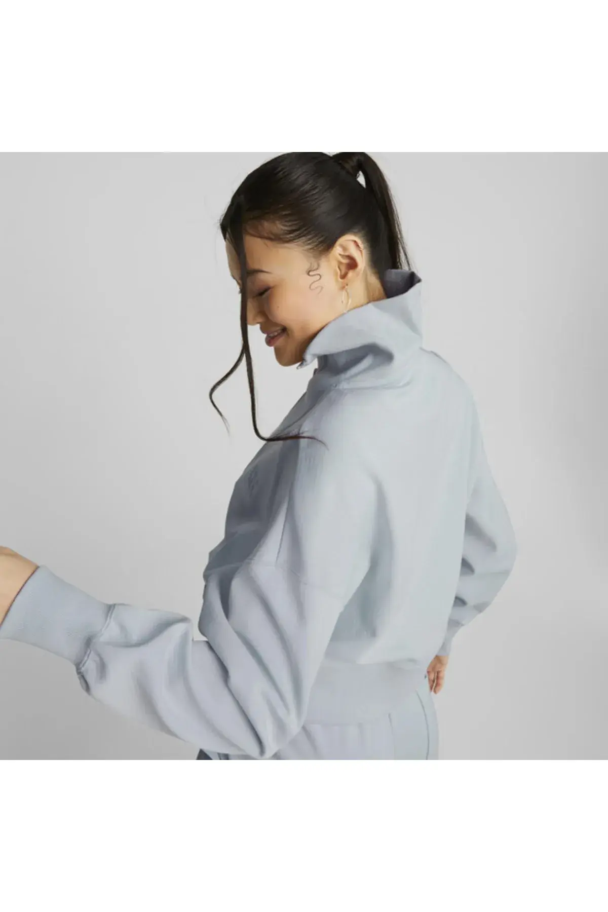 Puma Infuse Half Platin Gri Kadın Yarım Fermuarlı Sweatshirt