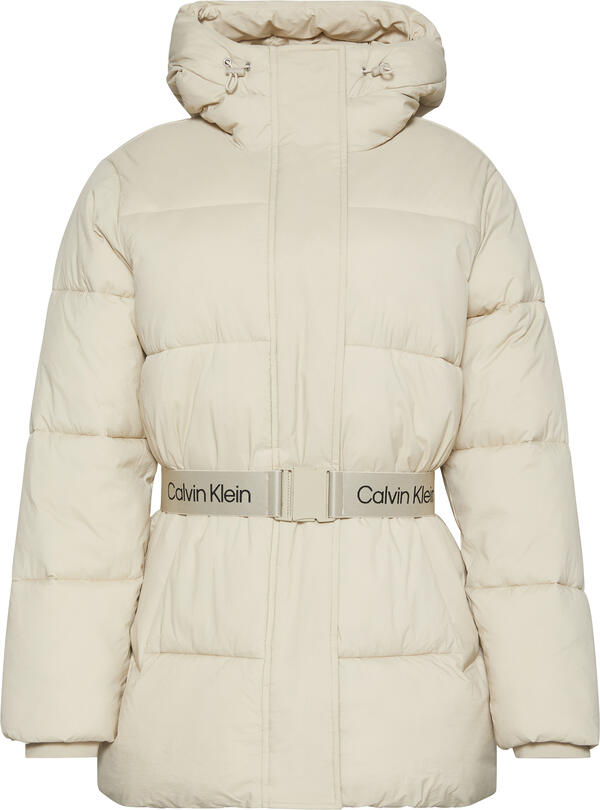 Calvin Klein BELTED MIDWEIGHT PUFFER Kahverengi Kadın Mont