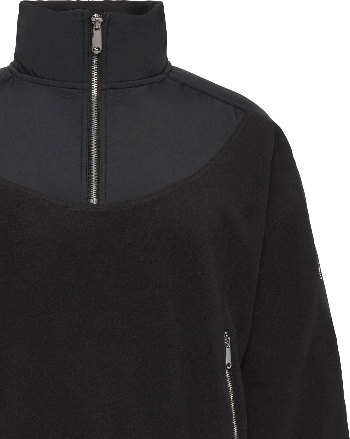 Calvin Klein 1/4 ZIP MIXED MEDIA POLAR FLEECE Siyah Kadın Sweatshirt Calvin Klein 1/4 ZIP MIXED MEDIA POLAR FLEECE Siyah Kadın Sweatshirt