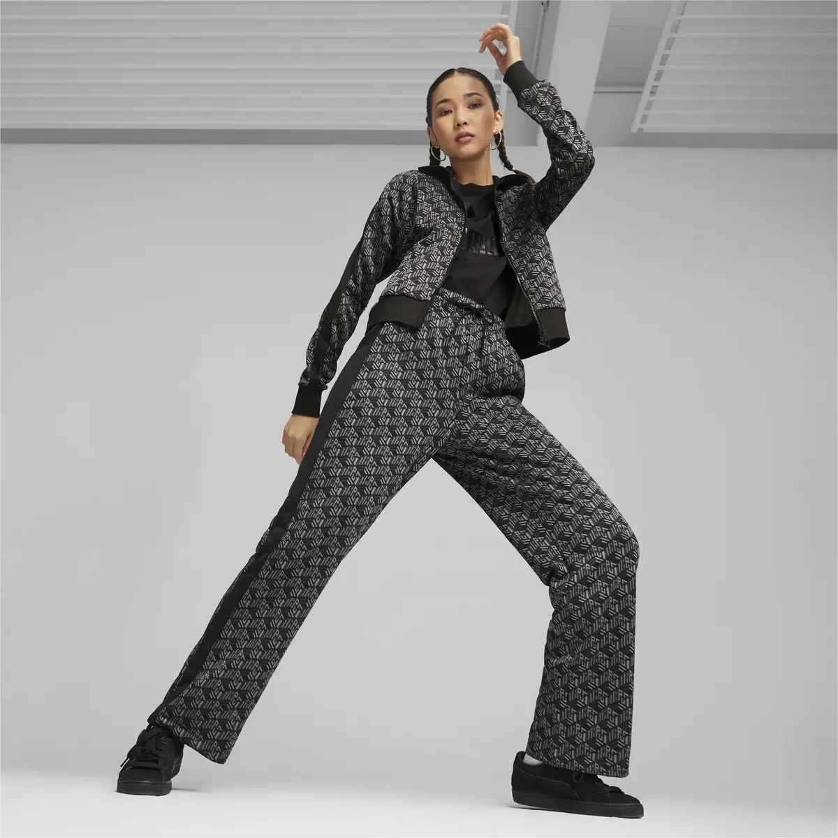 Puma T7 AOP Straight Leg Track Pants Siyah Kadın Eşofman Altı
