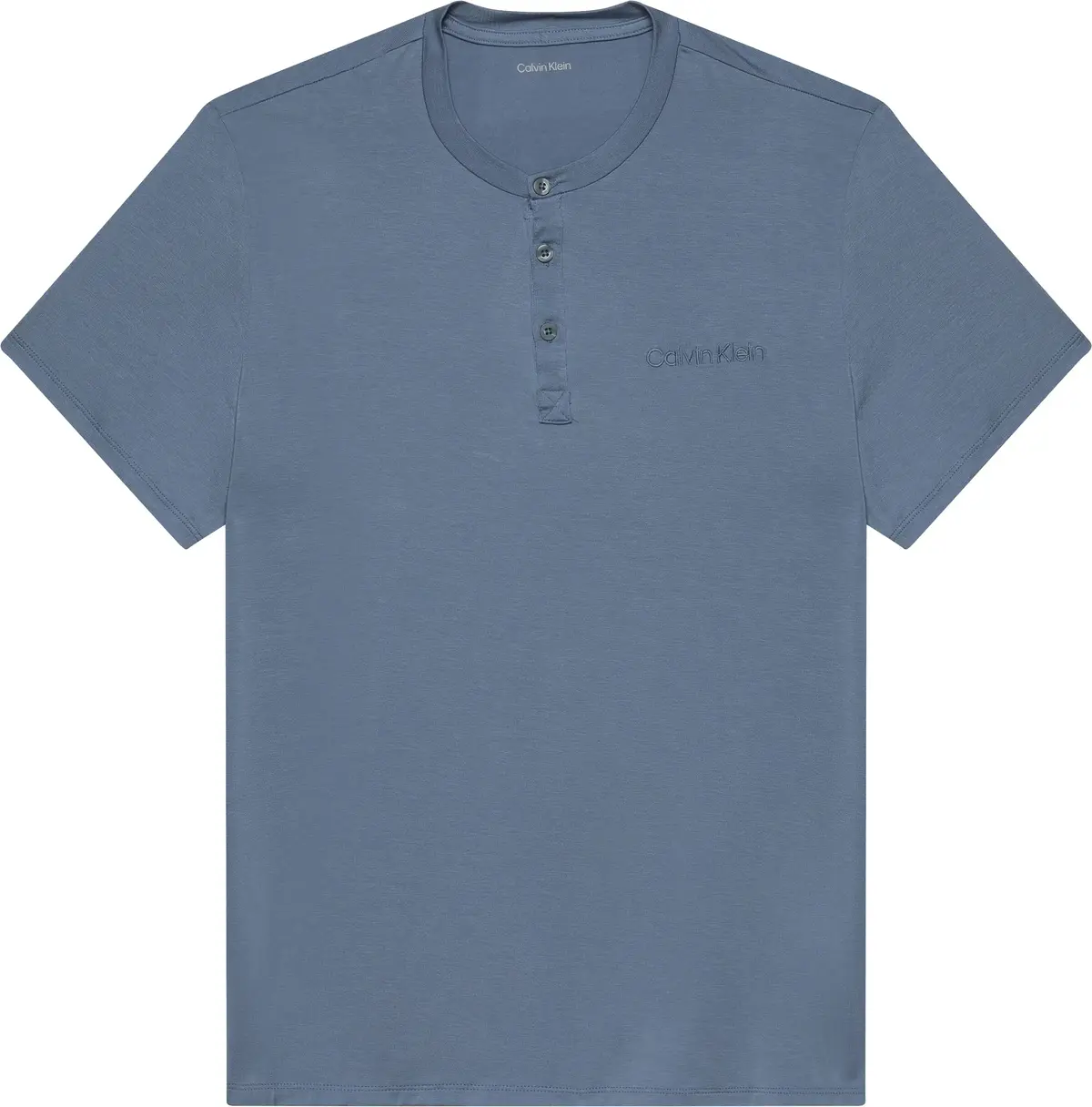 Calvin Klein S/S HENLEY, CFF Mavi Erkek T-Shirt & Polo