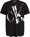 Calvin Klein BLOCK MONOGRAM LOGO Erkek Siyah T-Shirt