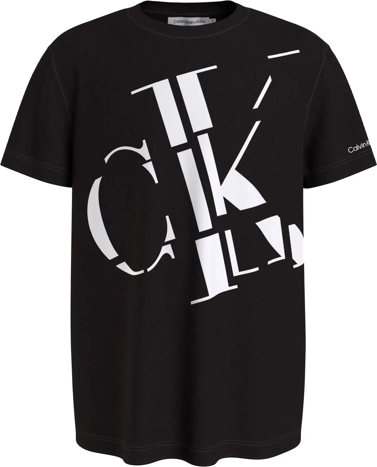 Calvin Klein BLOCK MONOGRAM LOGO Erkek Siyah T-Shirt