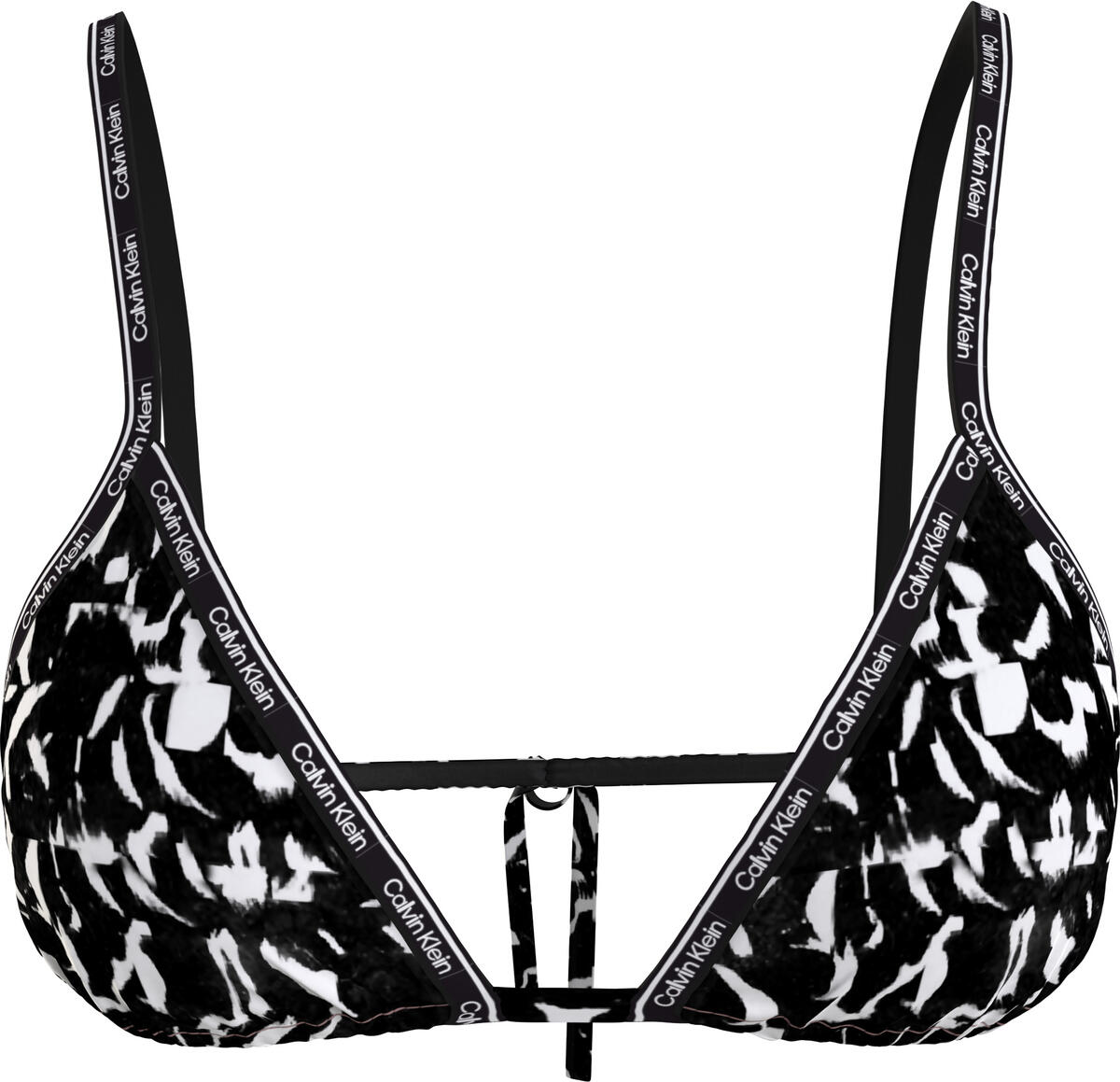 Calvin Klein TRIANGLE-RP-PRINT Kadın Siyah Bikini Üstü