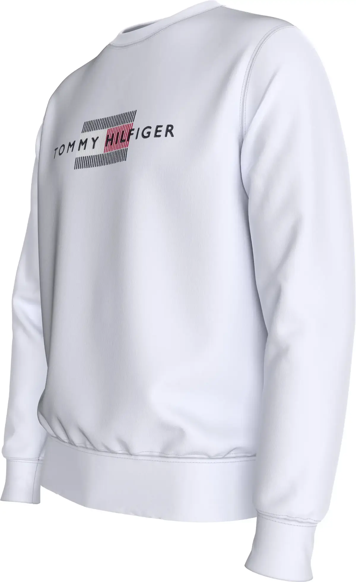 Tommy Hilfiger HILFIGER FLAG EMBRO Erkek Beyaz Sweatshirt