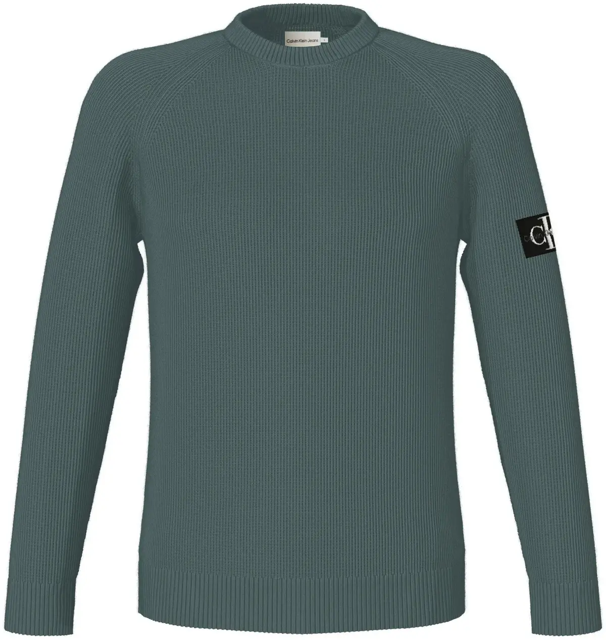 Calvin Klein BADGE EASY SWEATER Erkek Yeşil Kazak