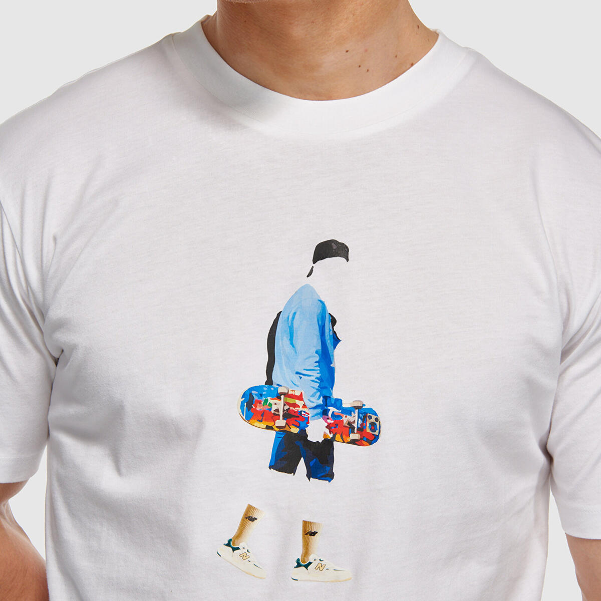 New Balance MNT3410 Erkek Beyaz T-Shirt