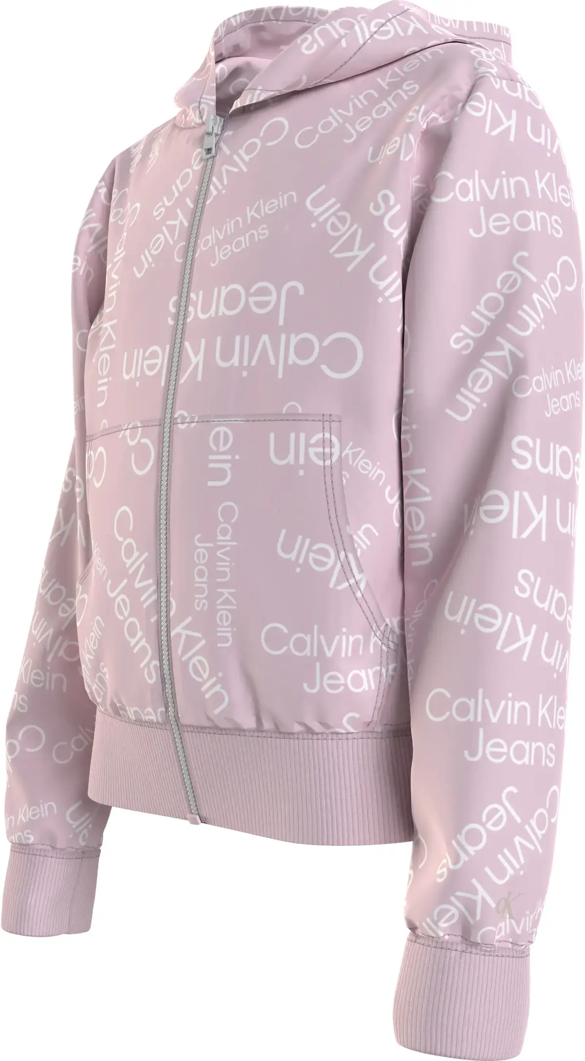 Calvin Klein STACKED LOGO AOP ZIP Kadın Pembe Sweatshirt