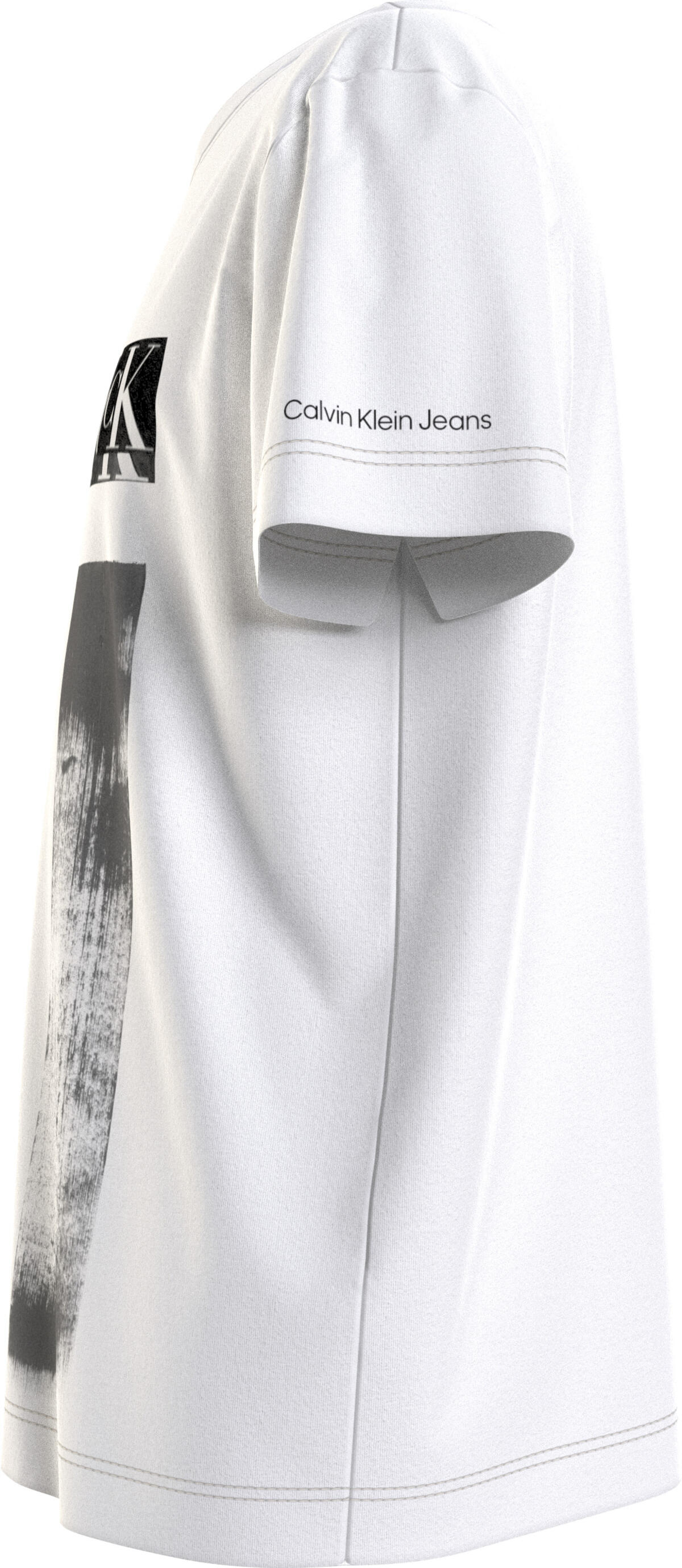 Calvin Klein GLITCHED MONOGRAM T- Erkek Beyaz T-Shirt