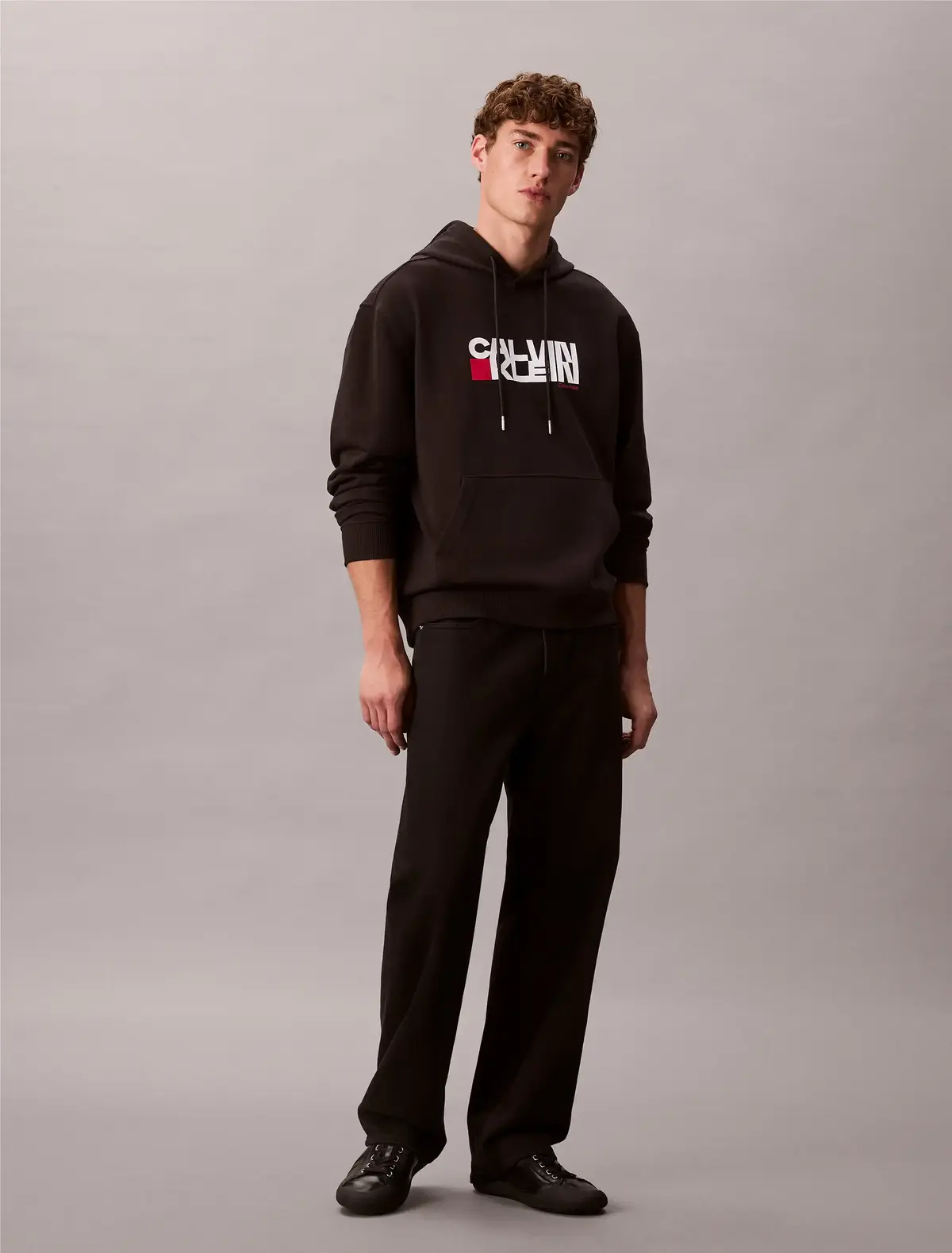 Calvin Klein LS EU 350TERRY CK Siyah Erkek Kapüşonlu Sweatshirt