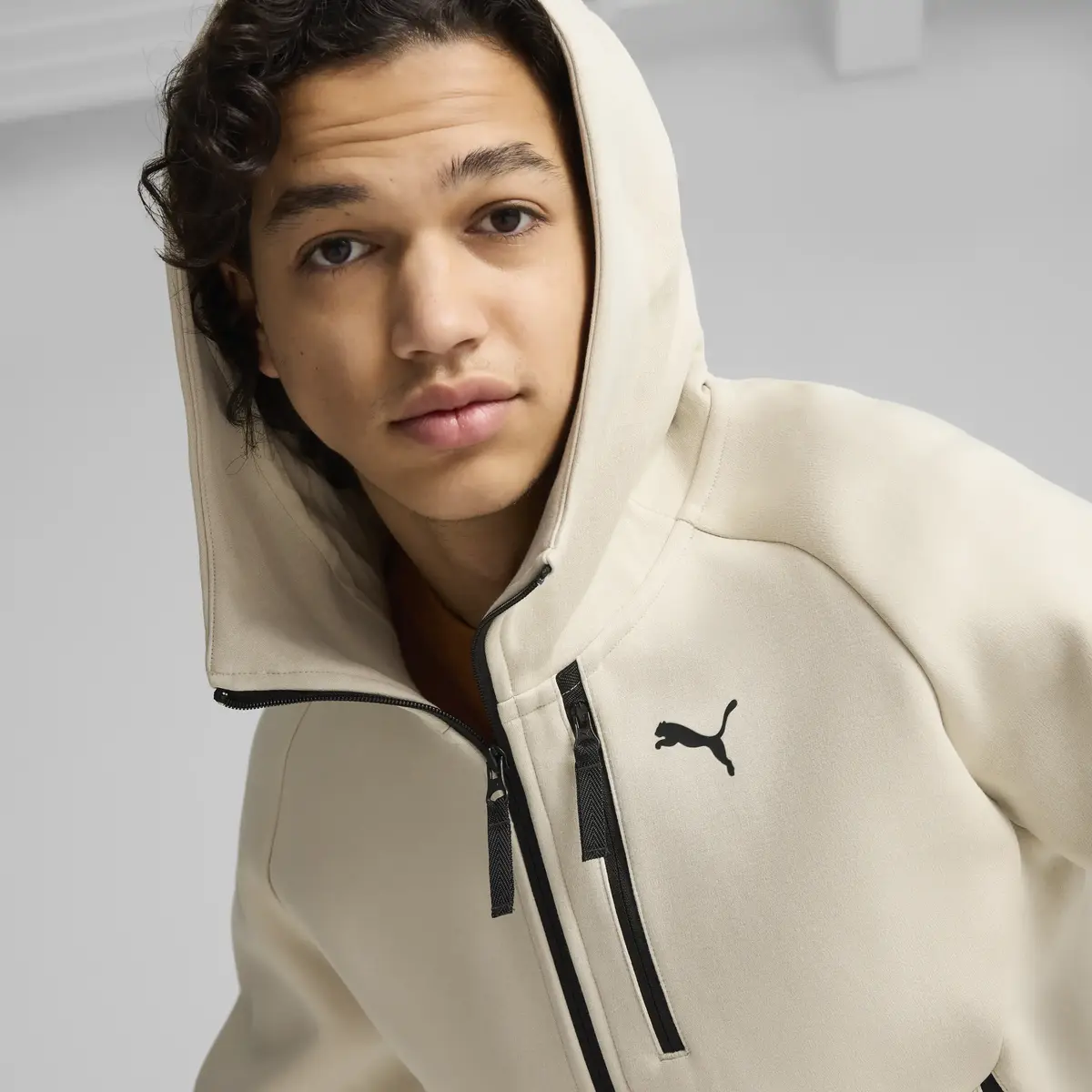 Puma PUMATECH Full-Zip Hoodie Bej Erkek Fermuarlı Ceket