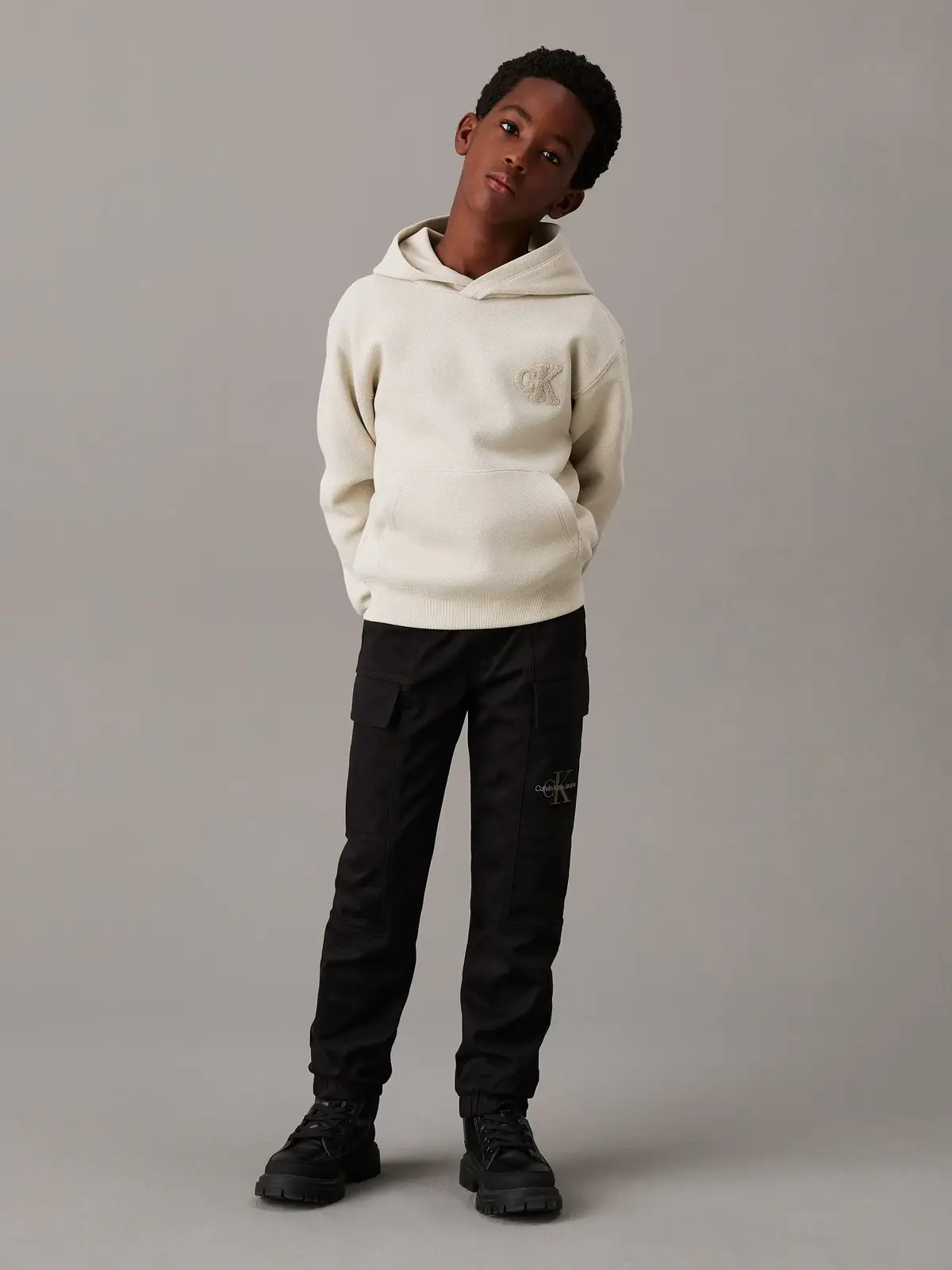 Calvin Klein ESSENTIAL WOVEN CARGo Siyah Çocuk Kargo Pantolon