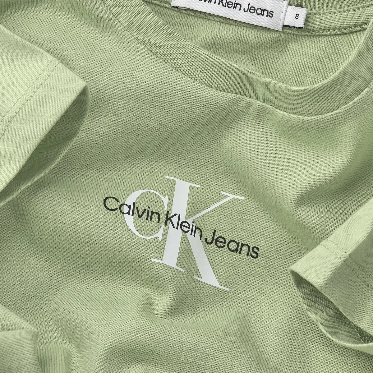 Calvin Klein MICRO MONOGRAM TOP Kadın Yeşil T-Shirt