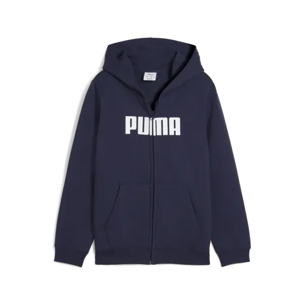 Puma ESS Logo Full-Zip Hoodie FL Lacivert Erkek Çocuk Hoodie