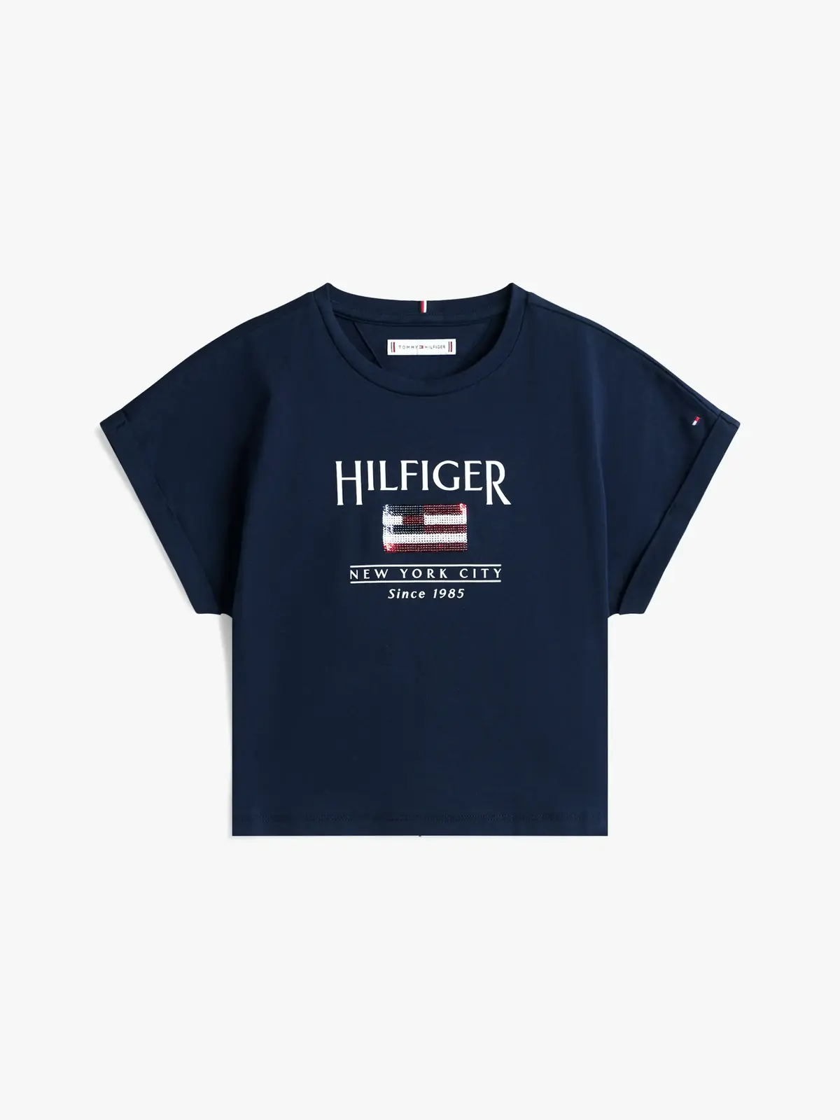 Tommy Hilfiger HILFIGER SEQUINS FLA, C1G Lacivert Kız Çocuk T-Shirt & Polo