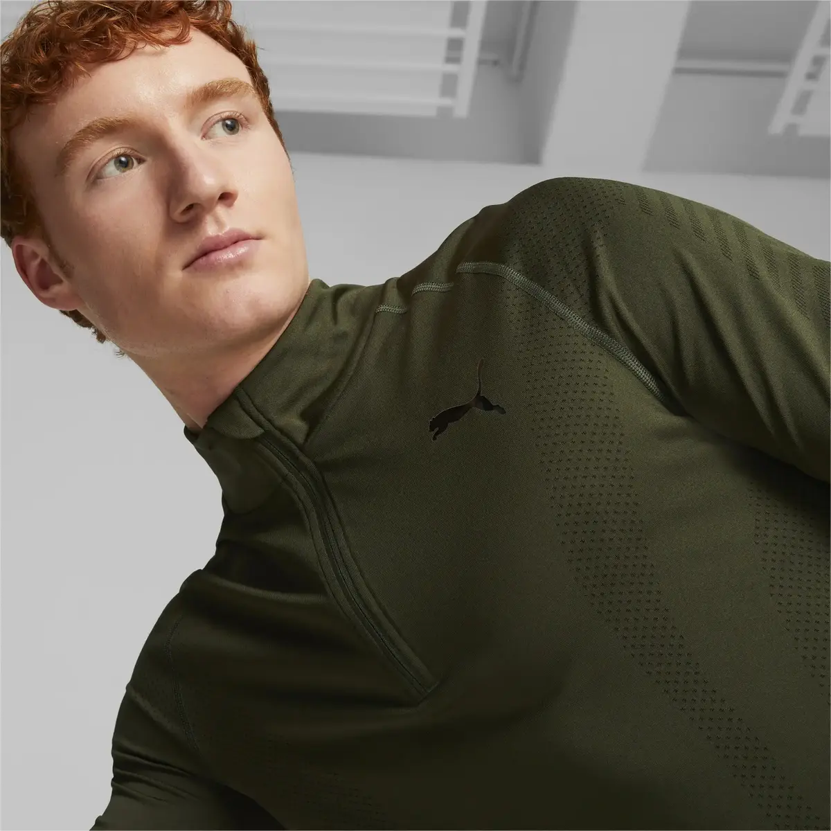 Puma Formknit Seamless 1/2 Zip Erkek Yeşil Sweatshirt