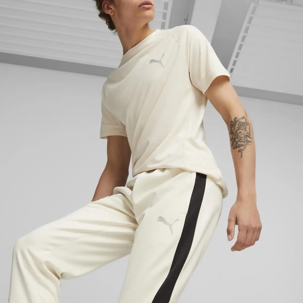 Puma EVOSTRIPE Warm Pants Bej Erkek Eşofman Altı