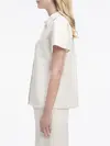 Calvin Klein LINEN BLEND SS SHIRT, ADA Beyaz Kadın Gömlek