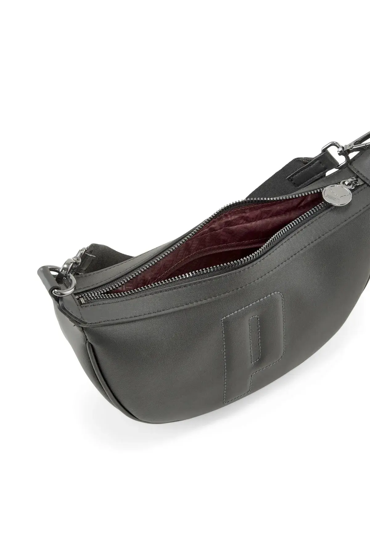 Puma Sense Mini Hobo Suni Deri Siyah Kadın Omuz Çantası
