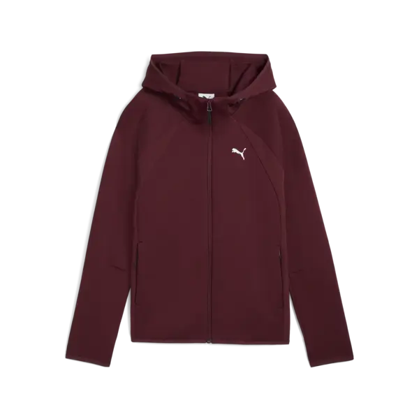 PUMA EVOSTRIPE Full-Zip Hoodie Kadın Bordo Fermuarlı Hoodie