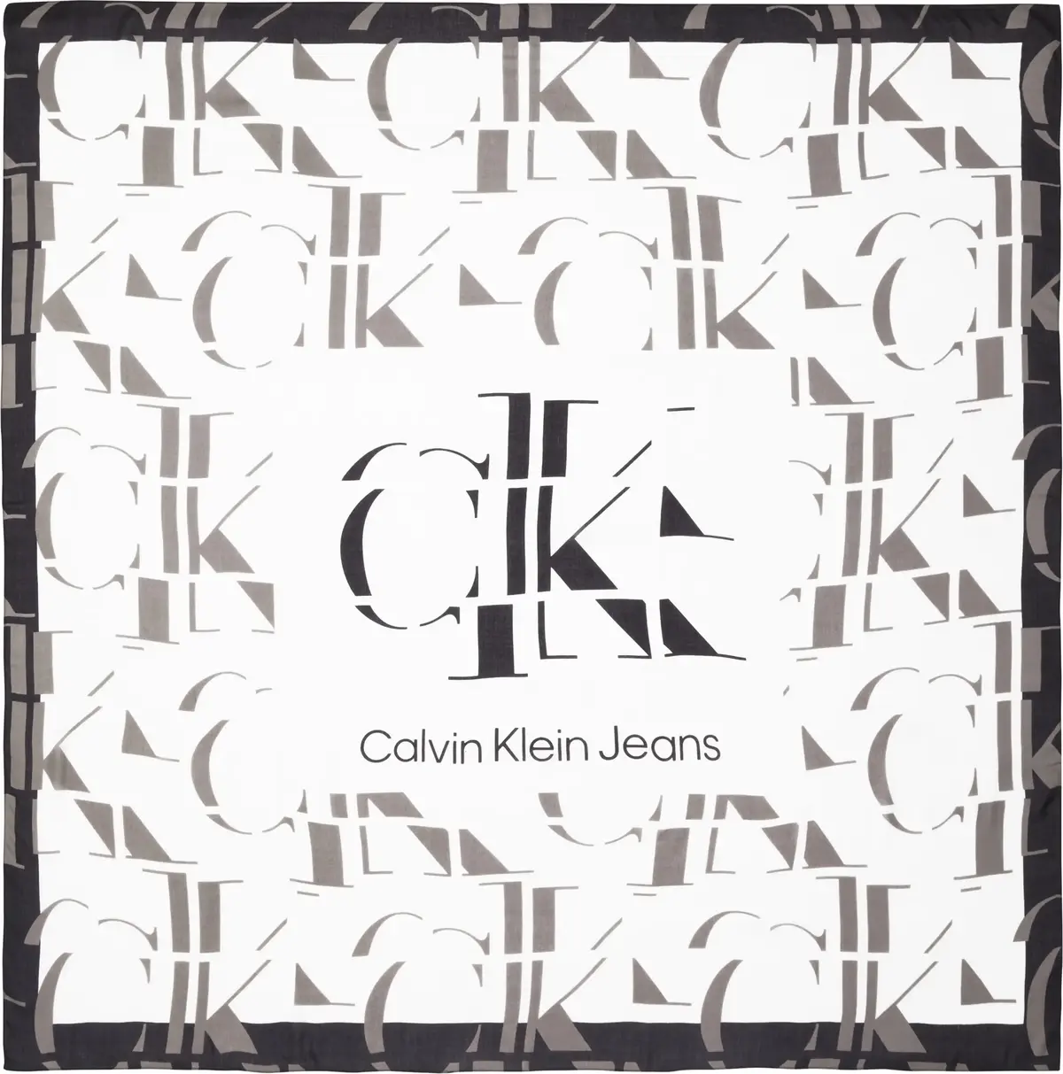 Calvin Klein LOGO SHAWL AOP 130X1 Kadın Beyaz Eşarp