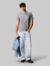 Calvin Klein SS 30S EU CK NY WORD Gri Erkek Tişört