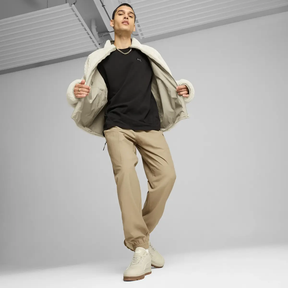 Puma Reversible Sherpa Jacket Kırık Beyaz Erkek Şişme Mont