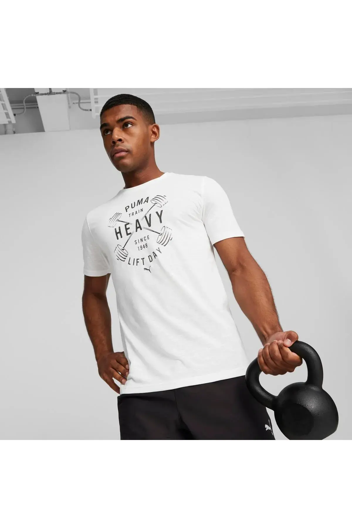 Puma Mens Graphıc Tee Emblem Beyaz Erkek Tişört