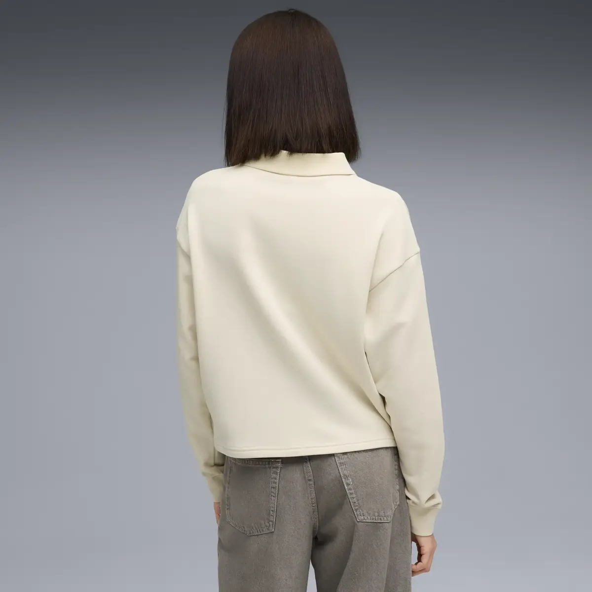 Puma CLASS Comfort Polo Crew Krem Kadın Polo Sweatshirt